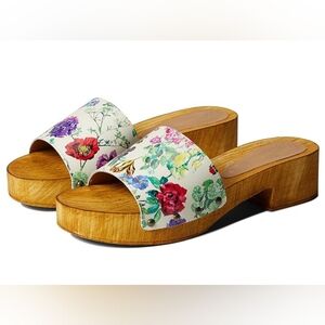 Seychelles Floral Wooden Sole Sandals Marine Layer Collab Size 8.5 GUC